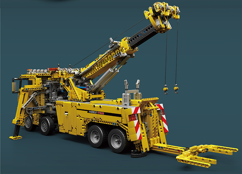 MOLD KING 17028 Engineering Series Véhicule de sauvetage routier Blocs de construction Ensemble de jouets