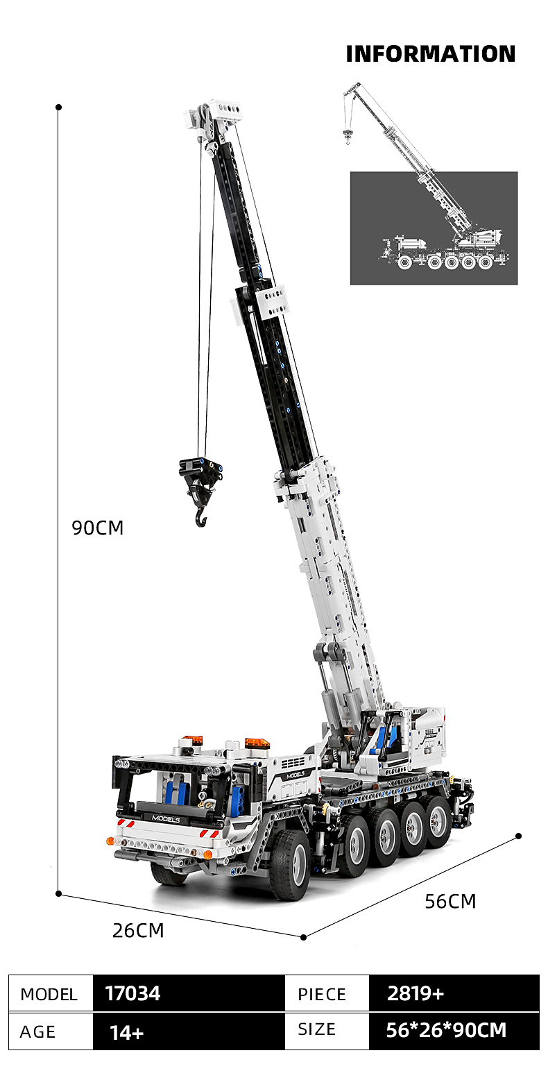  Mould King 15070 Crawler Crane Building Block Kit, Heavy Duty  Crawler Crane Construction Vehicles Model Toy, Remote Control Crane  Building Sets, 1292 Pieces : Toys & Games