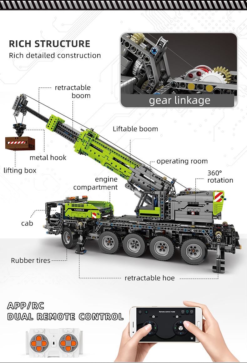 MOULD KING 17035 Engineering Series Engineering Crane Building Blocks Toy Set