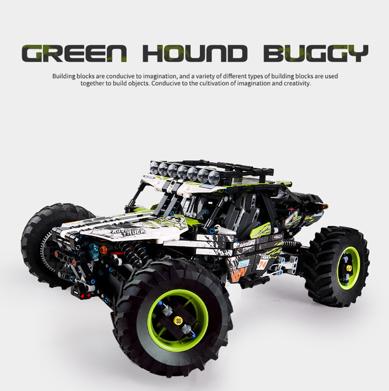 MOULD KING 18002 4WD RC Green Hound Buggy by Didumos Building Blocks Toy Set