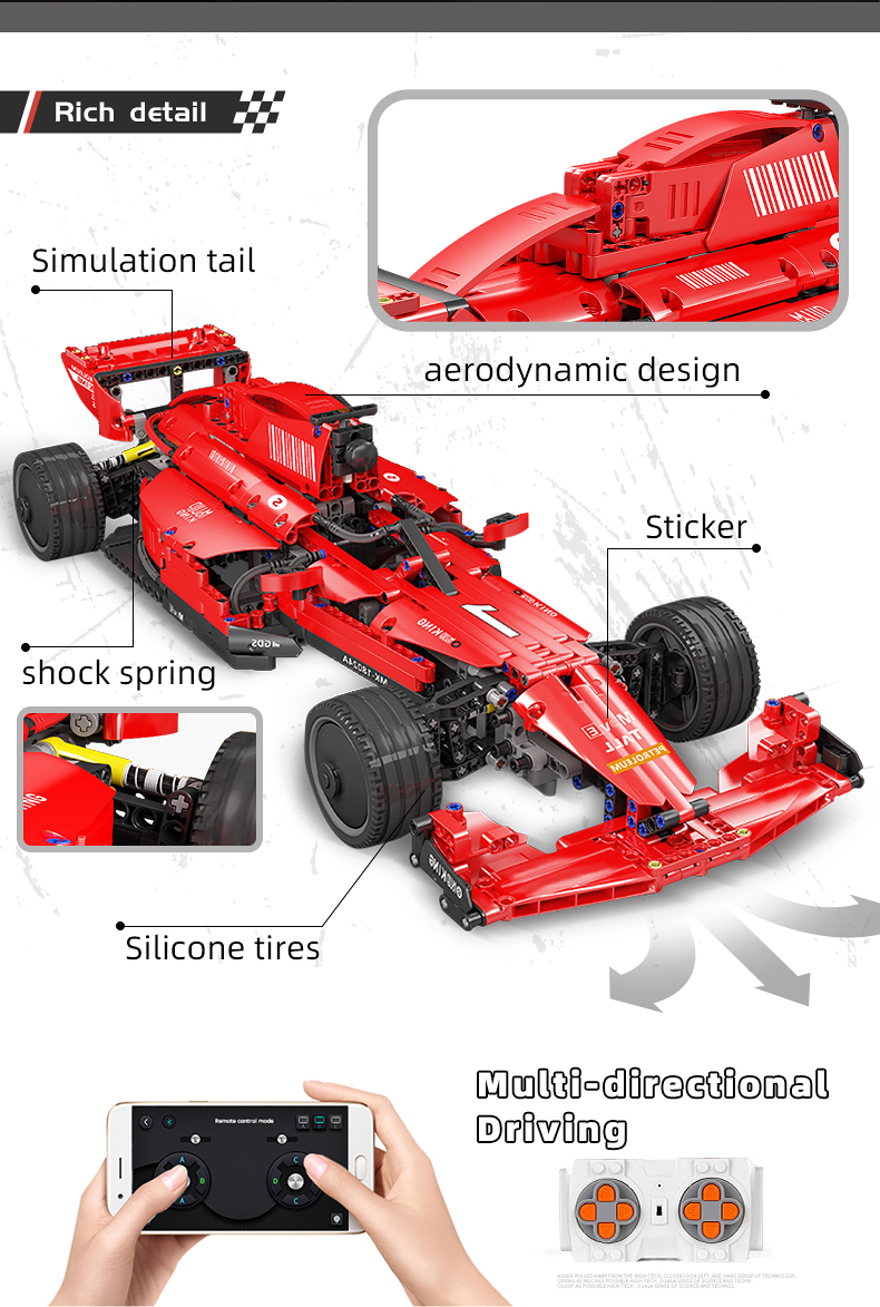 MOLD KING 18024A Modèle Série Un F1 Formule Racing Blocs de Construction Ensemble de Jouets