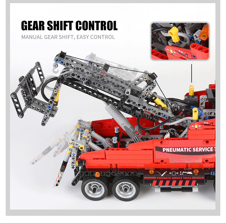 MOLD KING 19001 Engineering Series Pneumatique Maintenance Remorque Building Block Toy Set