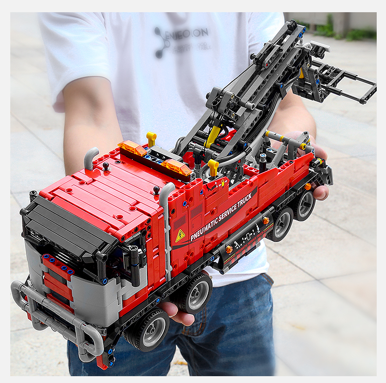 MOLD KING 19001 Engineering Series Pneumatique Maintenance Remorque Building Block Toy Set