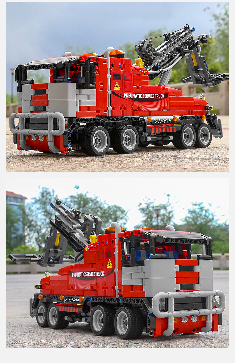 MOLD KING 19001 Engineering Series Pneumatique Maintenance Remorque Building Block Toy Set