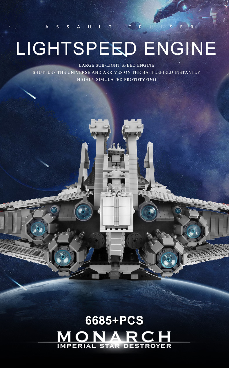 MOLD KING 21005 Interstellar Series Assault Cruiser Building Blocks Spielzeugset