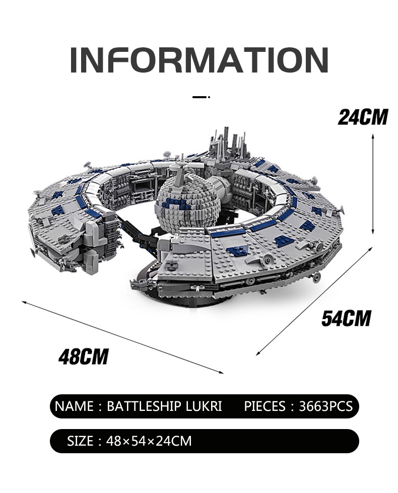 MOULD KING 21008 Class Battleship Droid Control Ship Building Blocks Toy Set