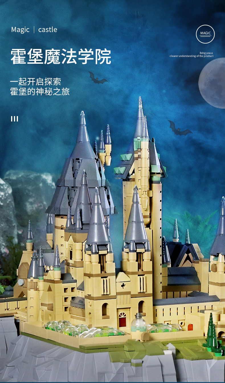 MOULD KING 22004 Hogwarts School of Witchcraft and Wizardry Building Blocks Toy Set