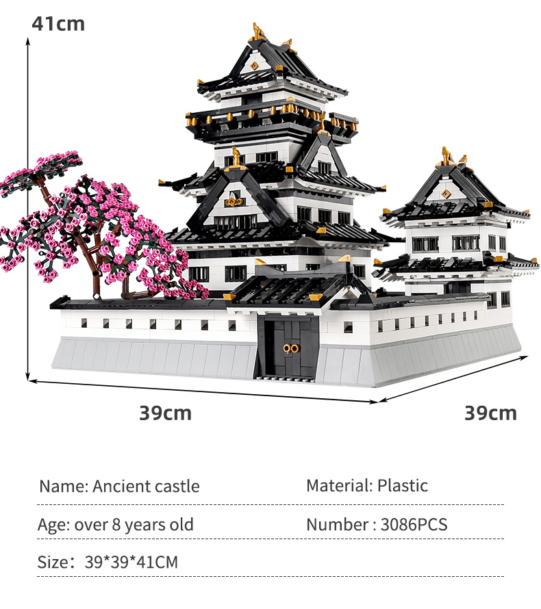 MOLD KING 22006 série célèbre Himeji Castle Building Blocks Toy Set