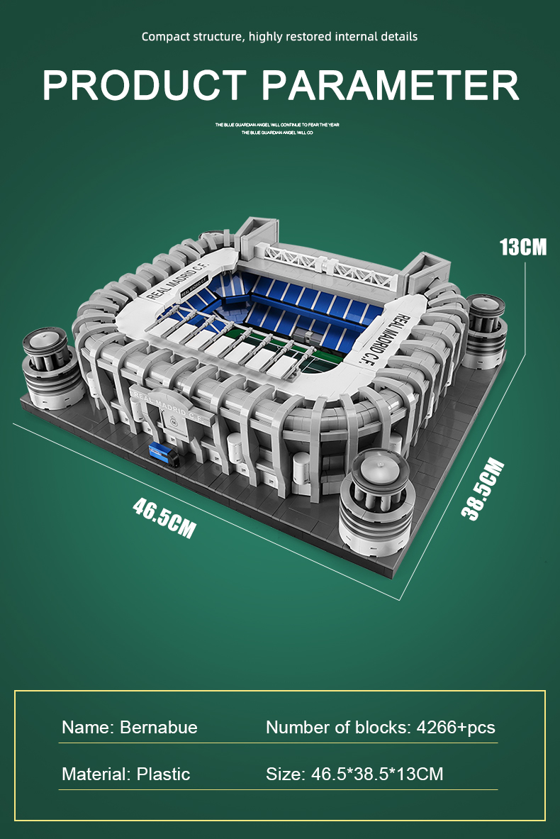 MOLD KING 22026 축구장 산티아고 베르나베우 경기장 빌딩 블록 장난감 세트