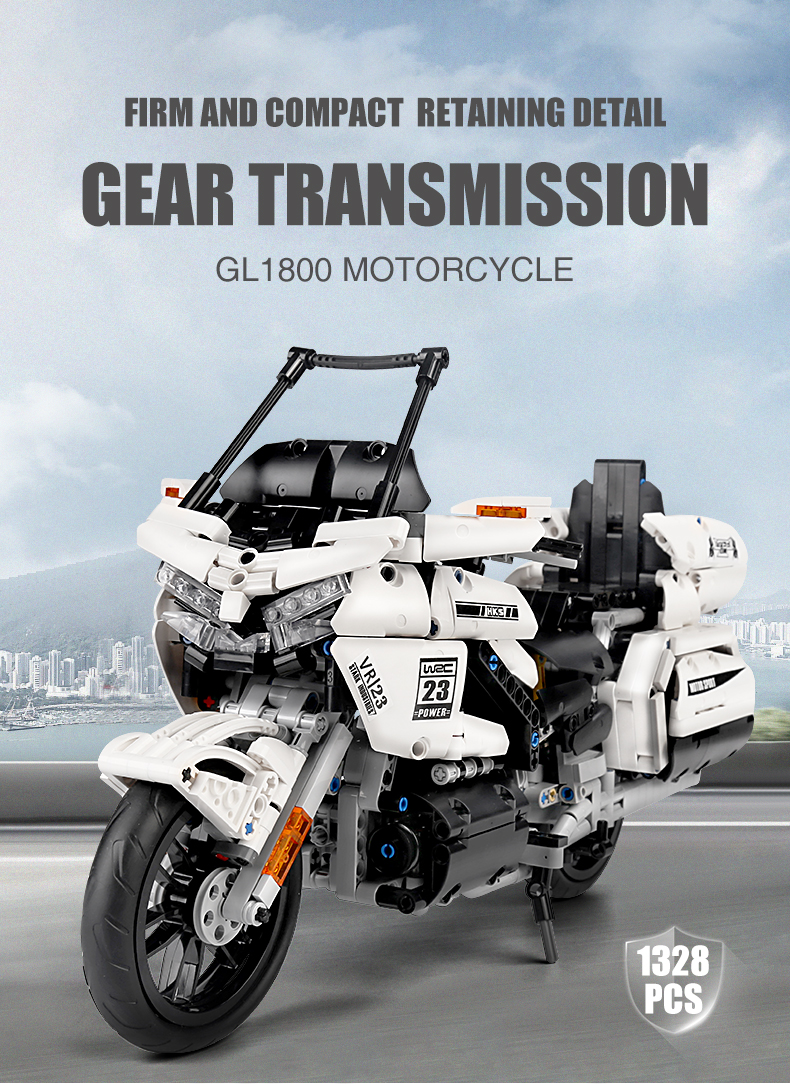 MOLD KING 23001 Série de motos GL1800 Ensemble de jouets de blocs de construction de moto