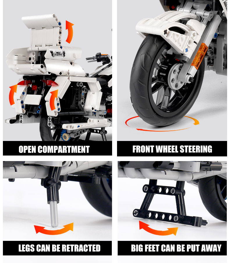 MOLD KING 23001 Motorrad-Serie GL1800 Motorrad-Bausteine-Spielzeug-Set