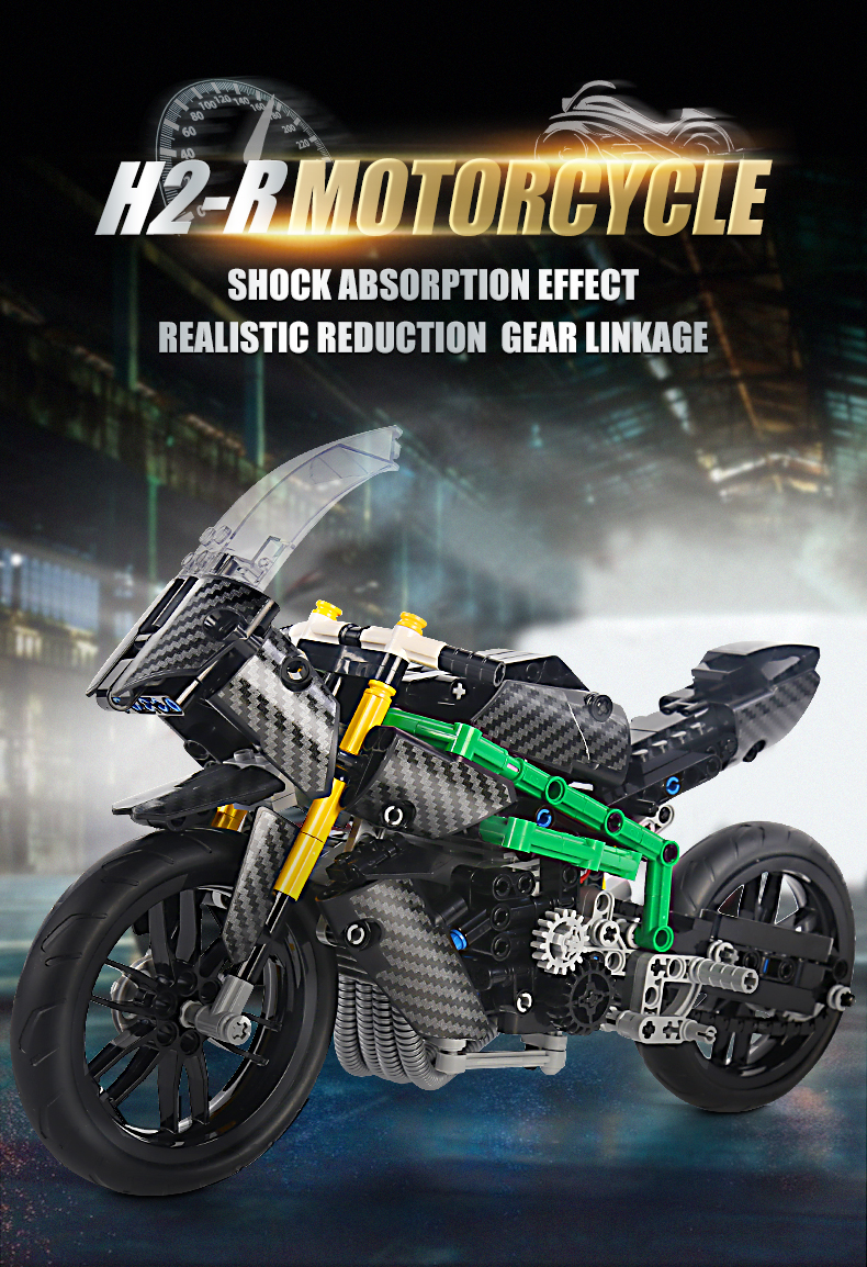 MOLD KING 23002 Motorcycle Series H2-R Moto Building Blocks Toy Set