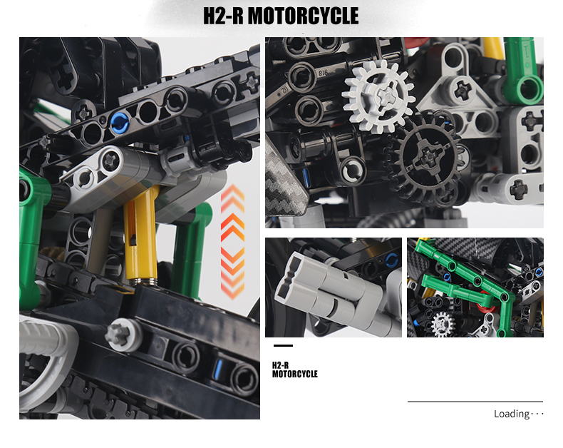 MOULD KING 23002 Motorcycle Series H2-R Motorcycle Building Blocks Toy Set