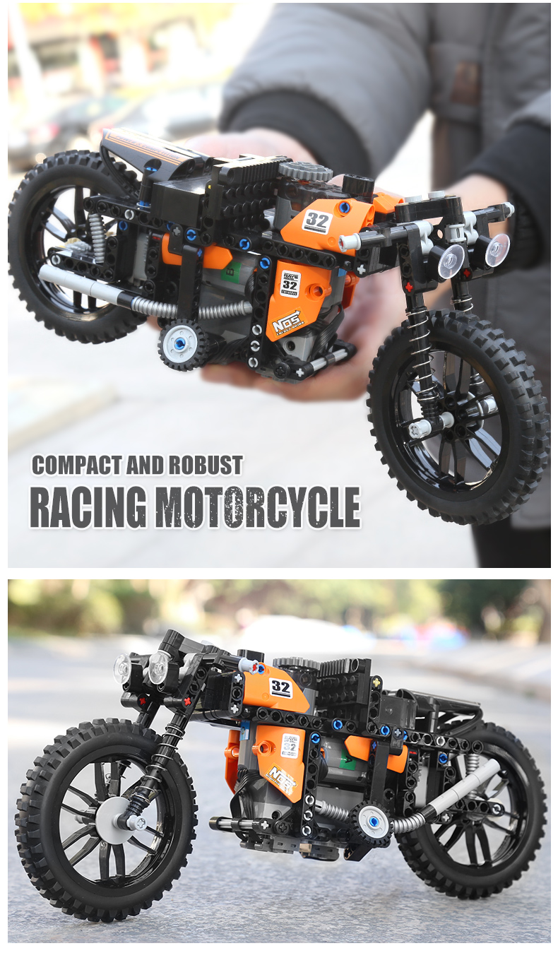 MOLD KING 23005 오토바이 시리즈 레이싱 오토바이 빌딩 블록 장난감 세트
