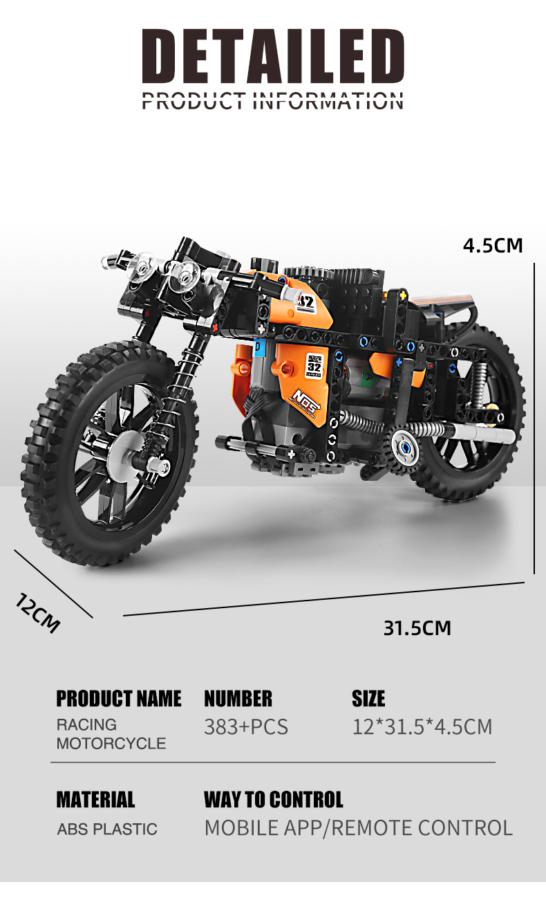 MOULD KING 23005 Motorcycle Series Racing Motorcycle Building Blocks Toy Set