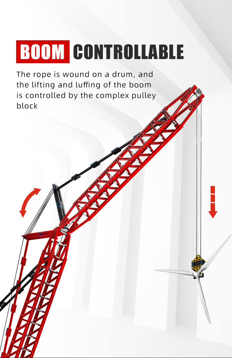 MOULDKING 17015 Science and Technology Engineering Series Crawler Crane Building Blocks Toy Set