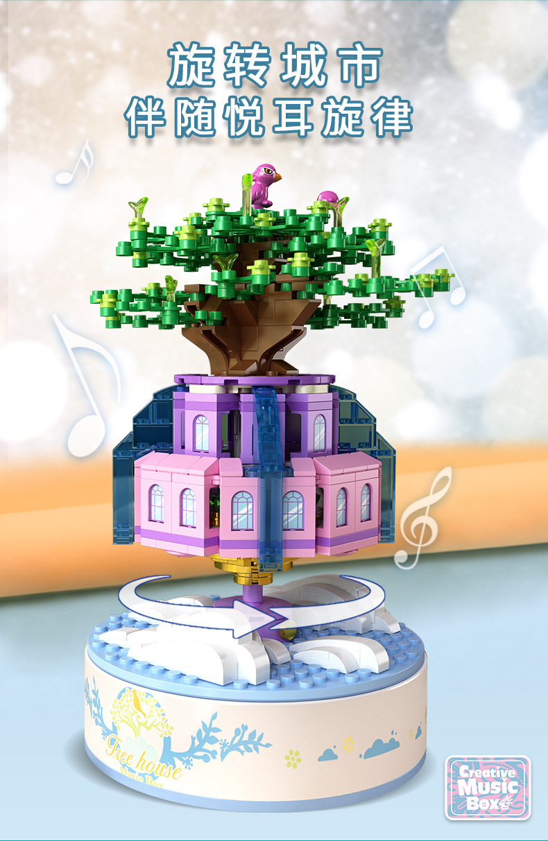 PANLOS 656008 Sky City Music Box Juego de bloques de construcción