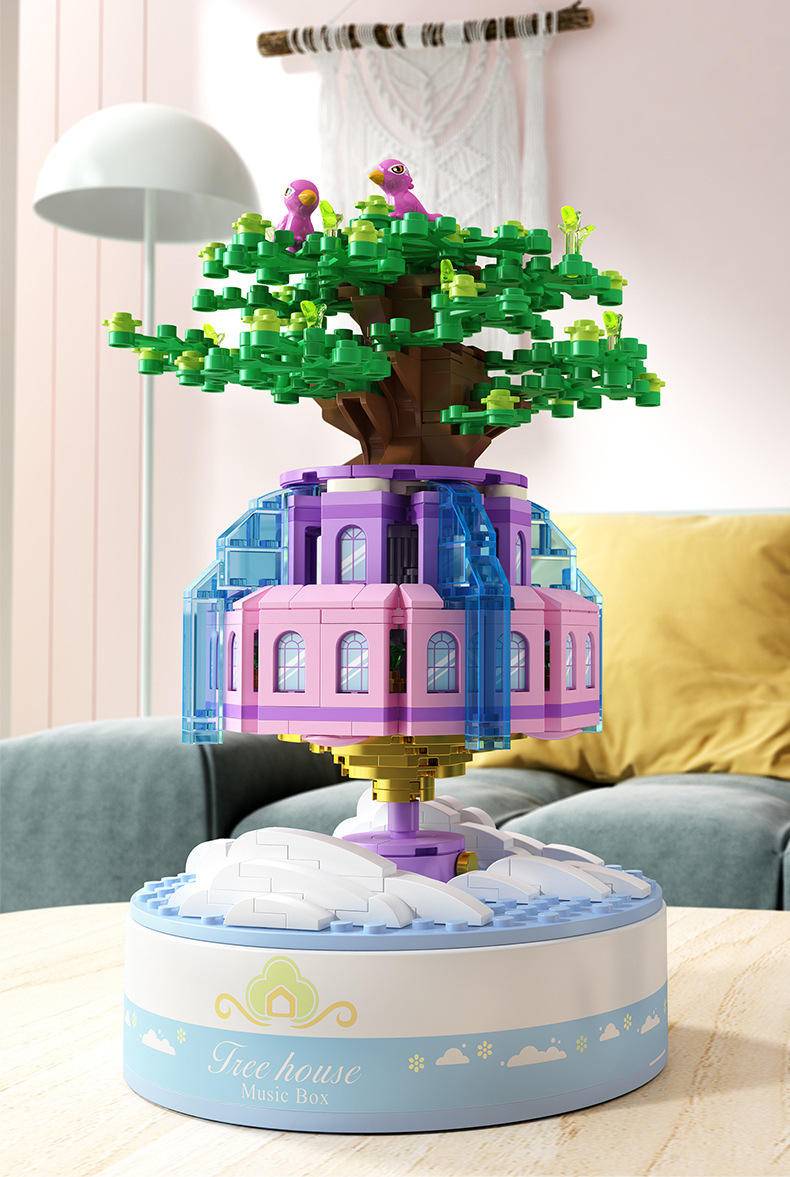 PANLOS 656008 Sky City Music Box Juego de bloques de construcción