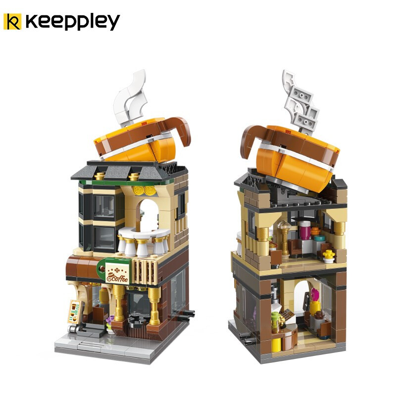 Keeppley City Corner C0102 Kaffeehaus QMAN Bausteine Spielzeugset