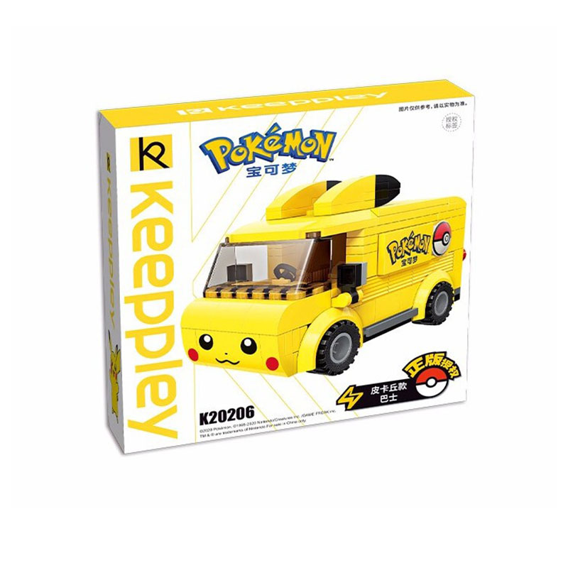 Keeppley Ppokemon K20206 Pikachu Bus Qman Building Blocks Toy Set