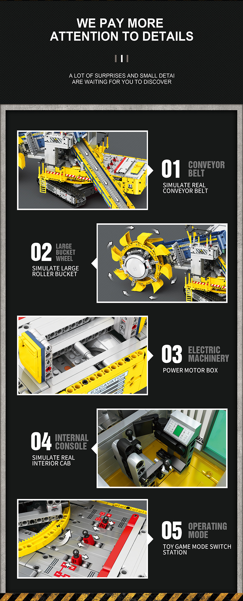 Reobrix 22017 Bucket Wheel Excavator Building Blocks Toy Set