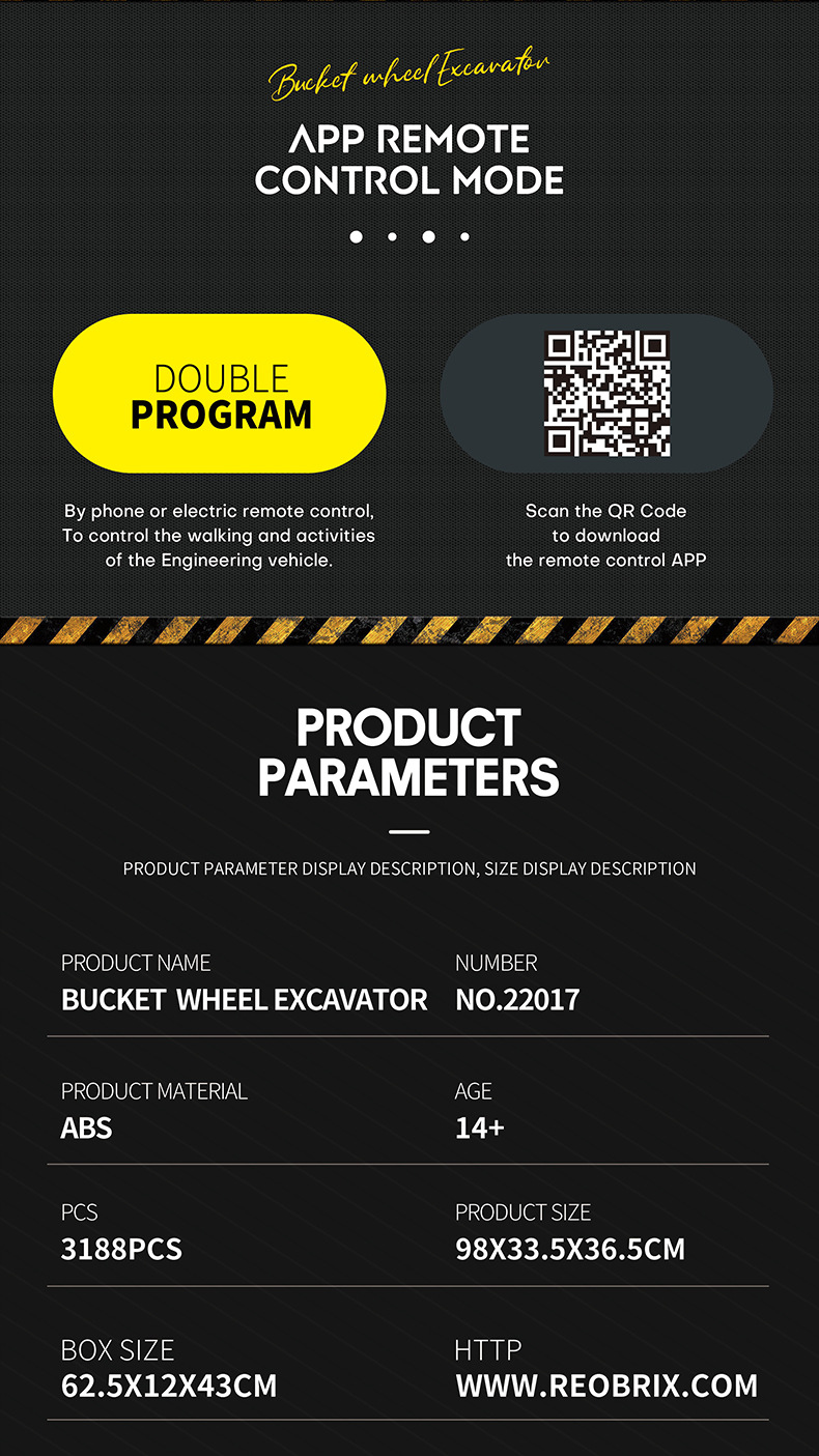 Reobrix 22017 Bucket Wheel Excavator Building Blocks Toy Set