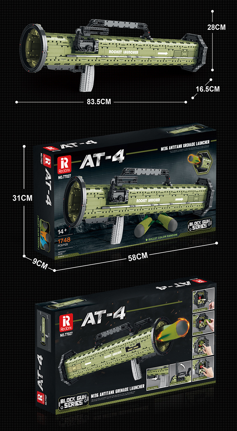 REOBRIX 77027 Bazooka Serie Militar Juego de Juguetes de Bloques de Construcción