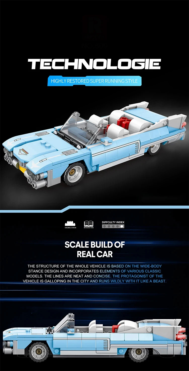 Juego de bloques de construcción Reobrix 809 Cadillac Eldorado