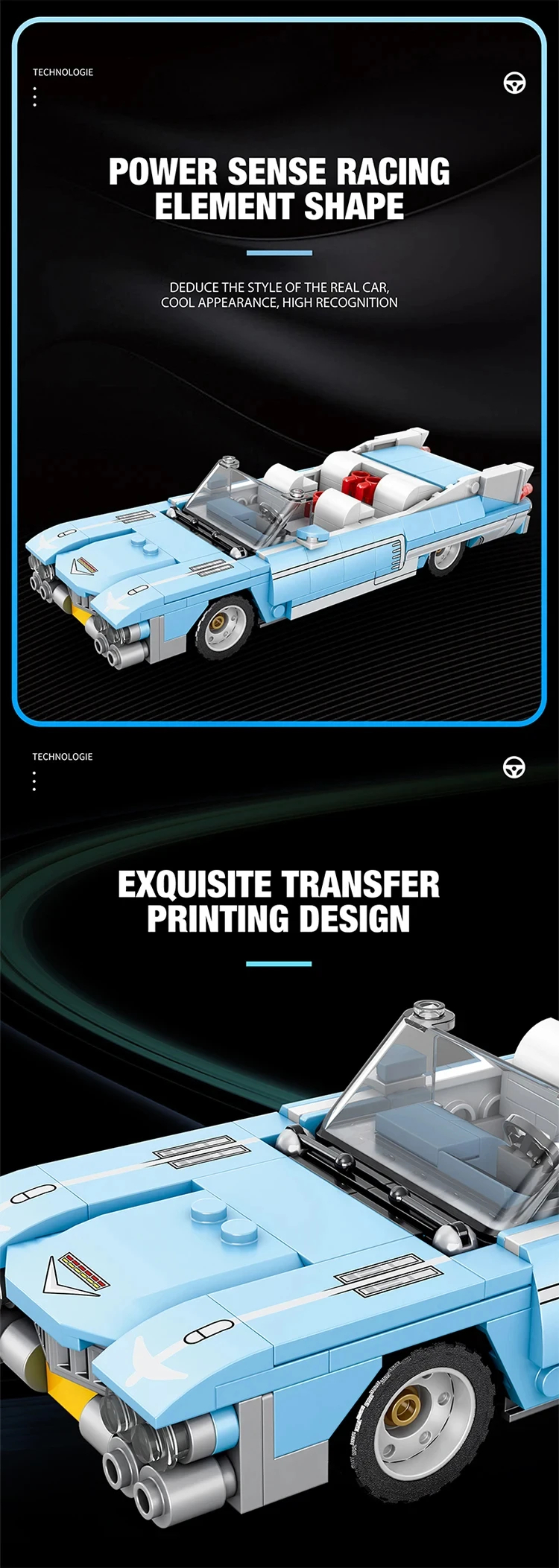 Juego de bloques de construcción Reobrix 809 Cadillac Eldorado