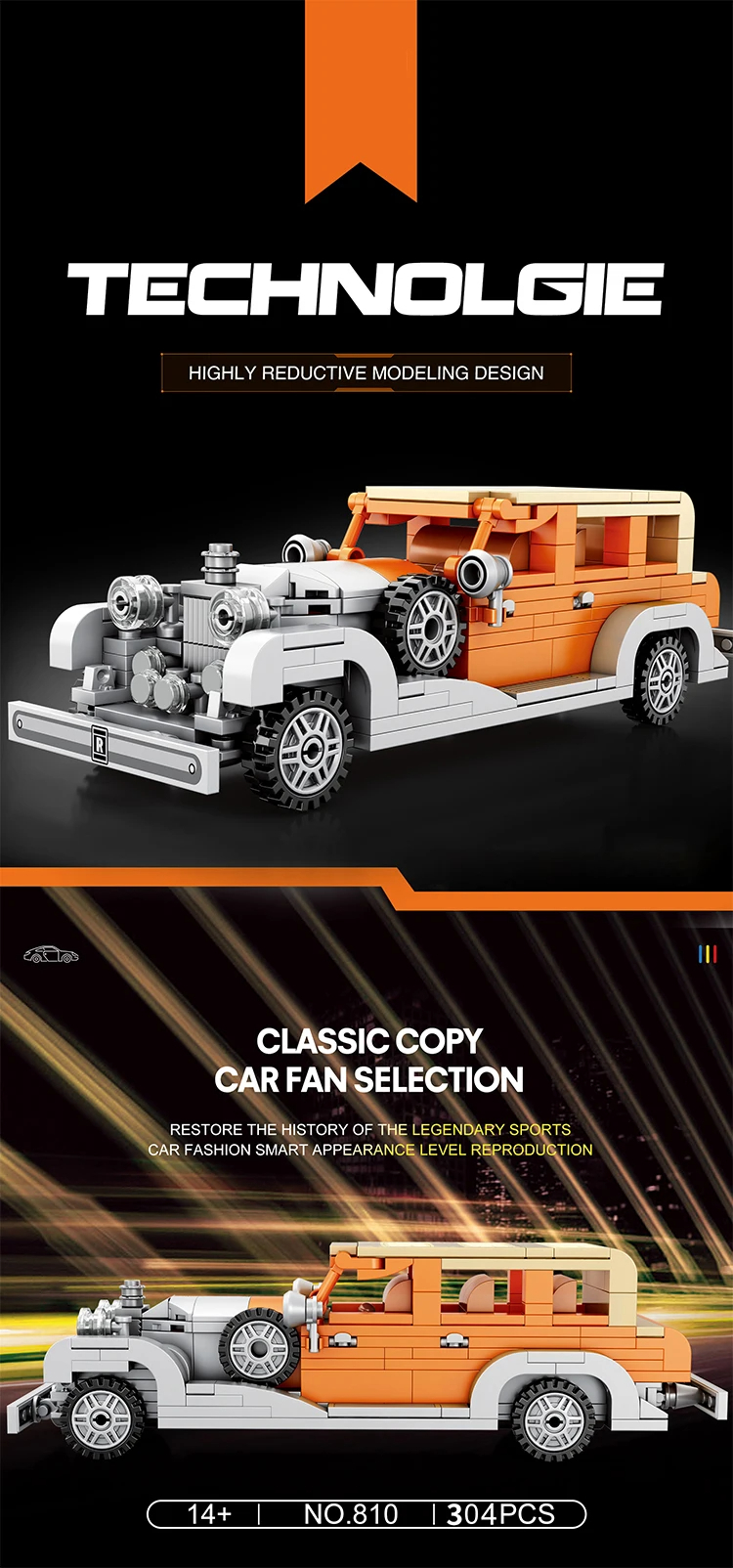 Juego de bloques de construcción Reobrix 810 Rolls-Royce Phantom II