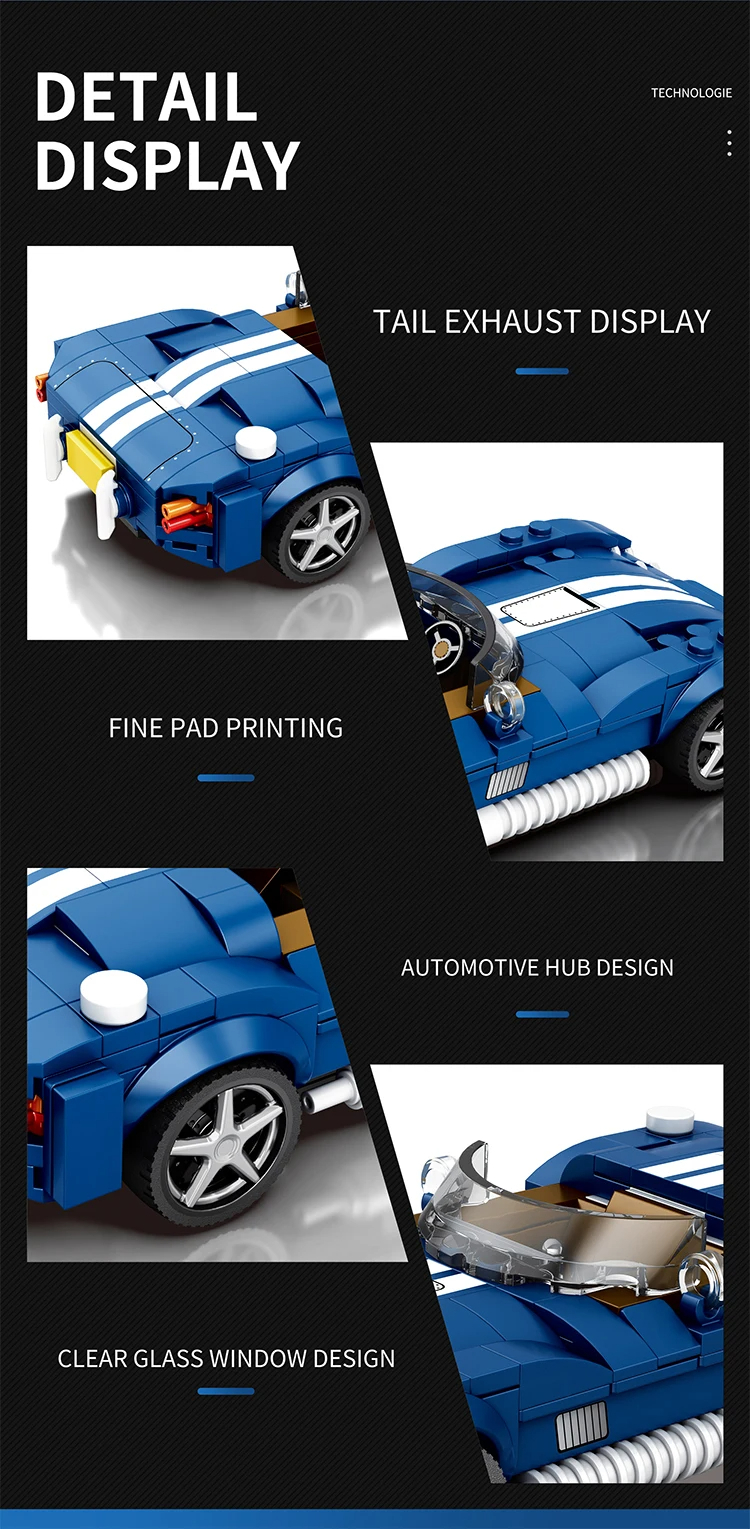 Ensemble de jouets de construction Reobrix 812 Shelby Cobra S