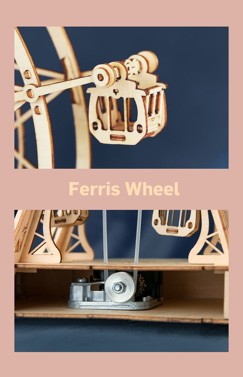 ROKR 3D Puzzle 3D Ferris Wheel Wooden Building Toy Kit