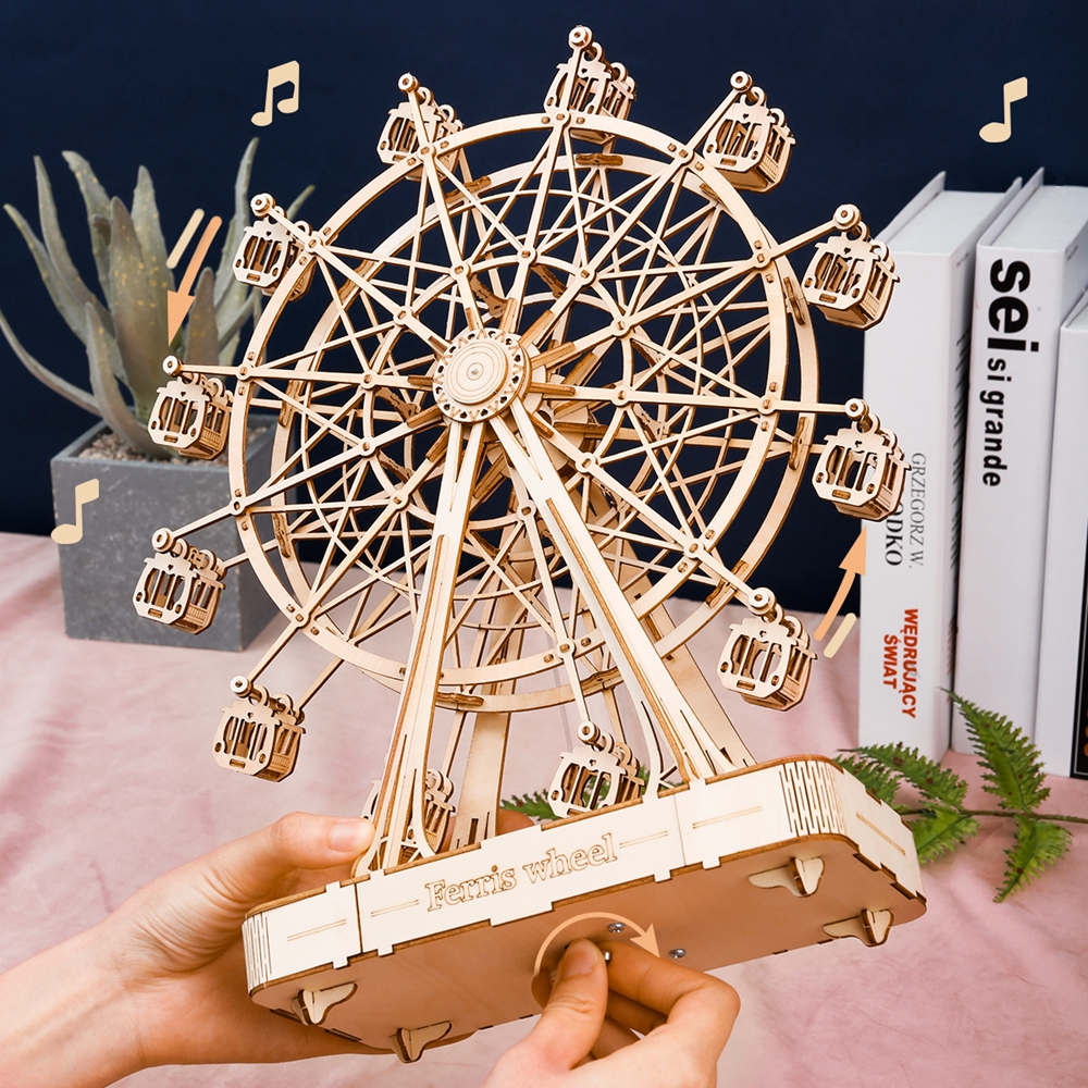 ROKR 3D Puzzle 3D Ferris Wheel Wooden Building Toy Kit