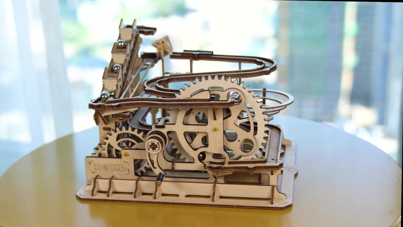 ROKR 3D Puzzle 4 Arten Marmor Run Spiel Holzbau Spielzeug Kit