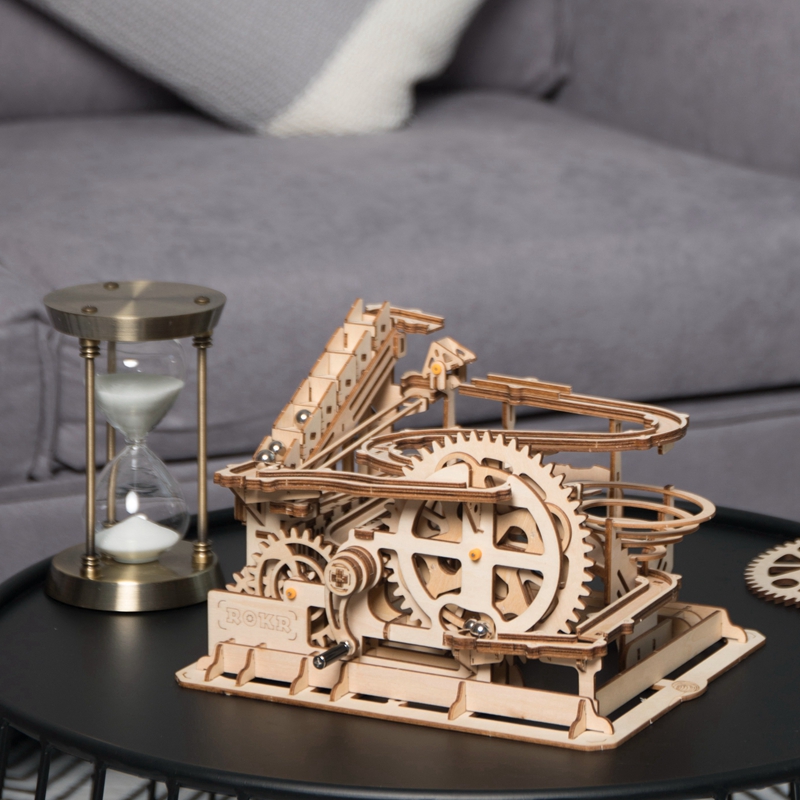 ROKR 3D Puzzle 4 Arten Marmor Run Spiel Holzbau Spielzeug Kit
