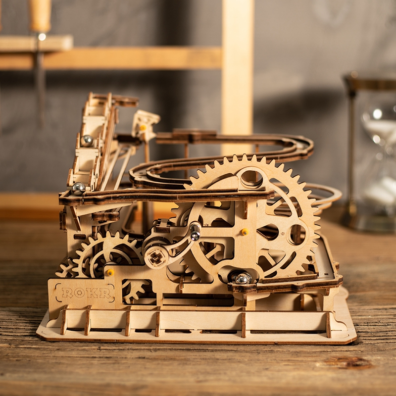 ROKR 3D Puzzle 4 Arten Marmor Run Spiel Holzbau Spielzeug Kit