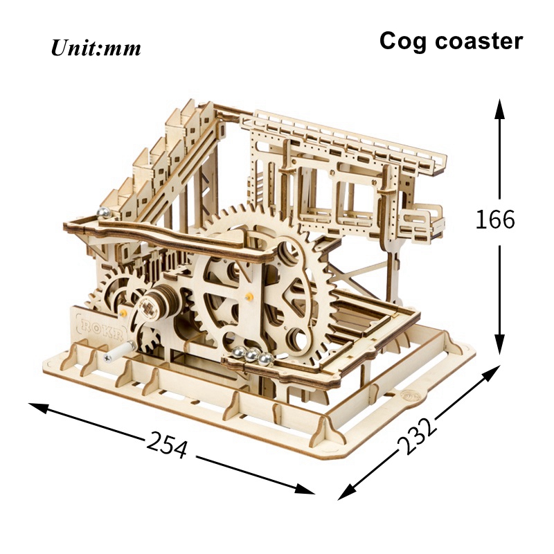 ROKR 3D Puzzle 4 Arten Marmor Run Spiel Holzbau Spielzeug Kit