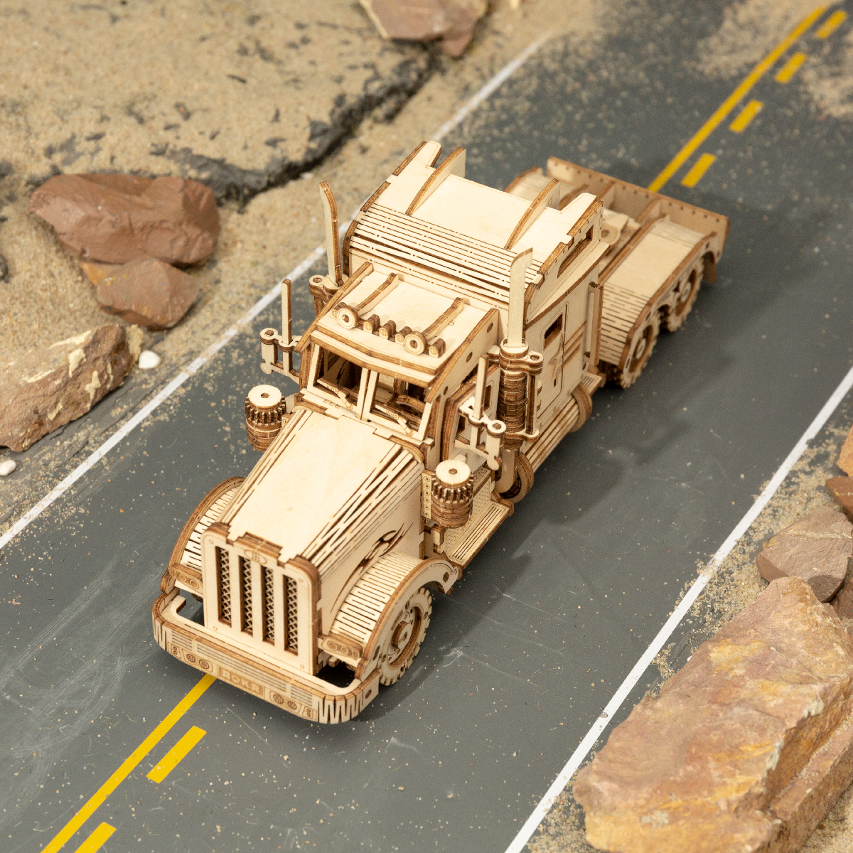 ROKR 3D Puzzle America Heavy Truck Wooden Building Toy Kit