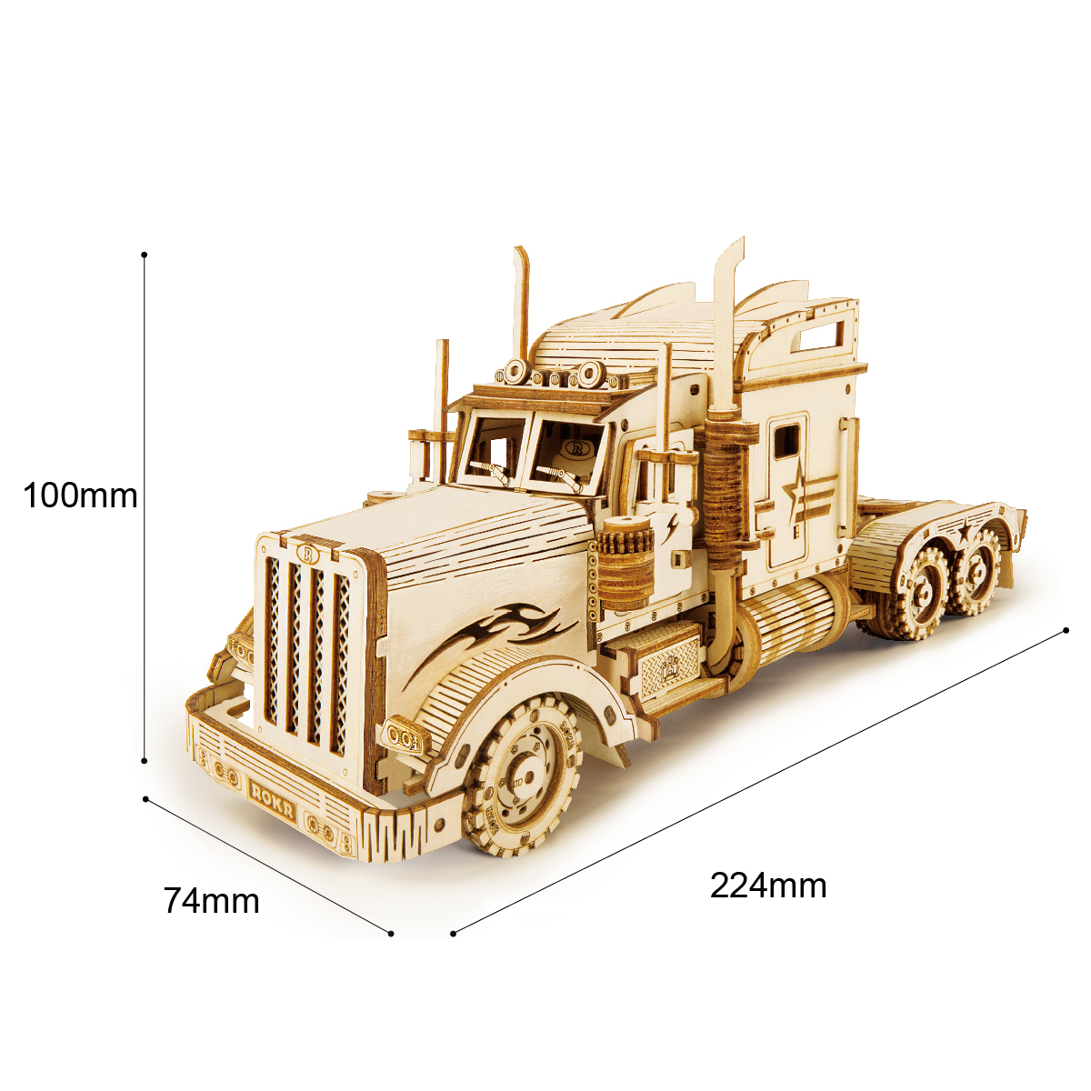 ROKR 3D Puzzle America Heavy Truck Wooden Building Toy Kit