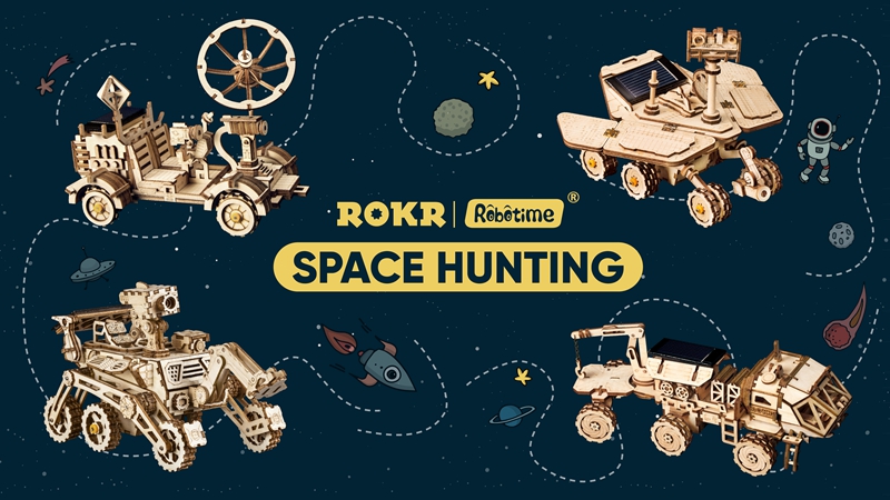 ROKR 3D Puzzle Discovery Rover Wooden Building Toy Kit