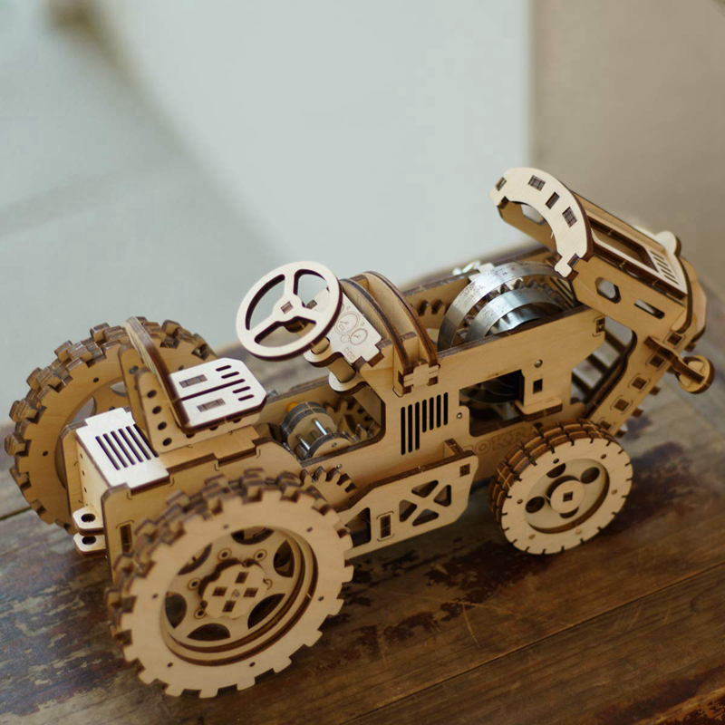 ROKR 3D Puzzle Bewegliche DIY Traktor Holzbau Spielzeug Kit