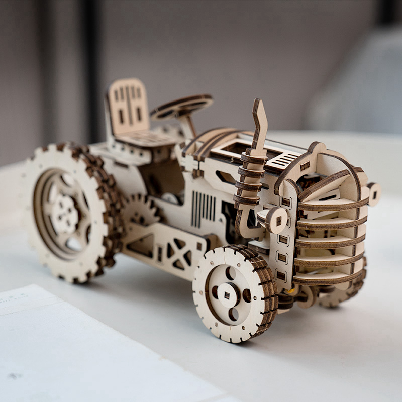 ROKR 3D Puzzle Bewegliche DIY Traktor Holzbau Spielzeug Kit
