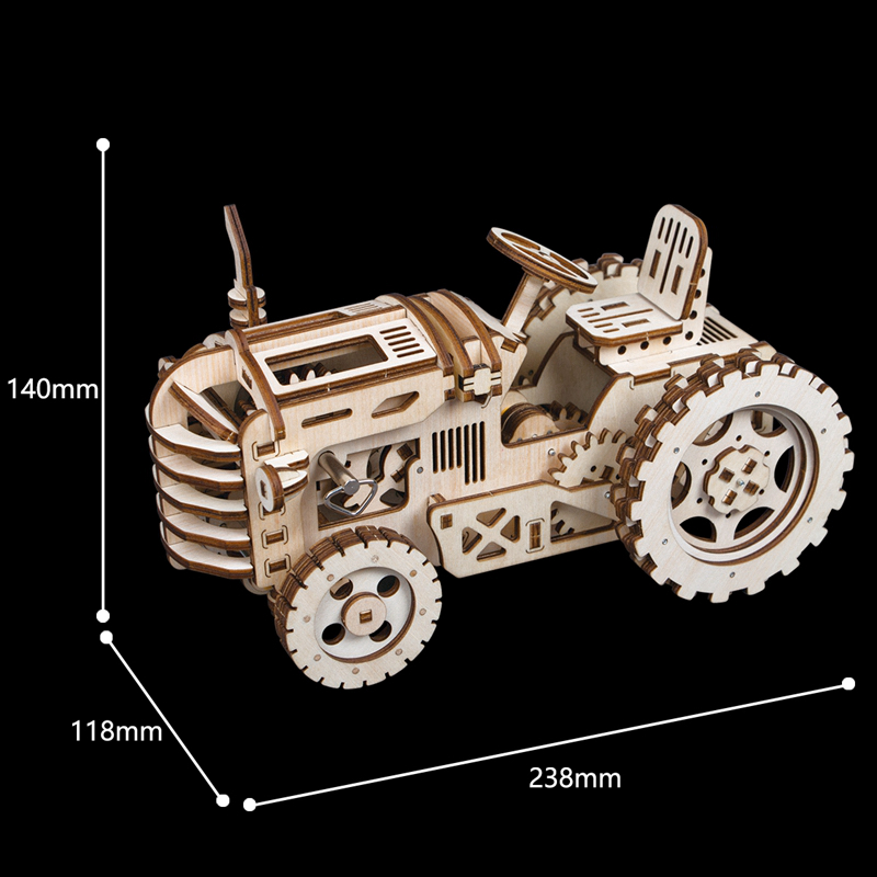 ROKR 3D Puzzle Bewegliche DIY Traktor Holzbau Spielzeug Kit