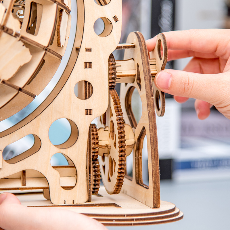 ROKR 3D Puzzle Rotatable 3D Globe Laser Cutting Wooden Building Toy Kit