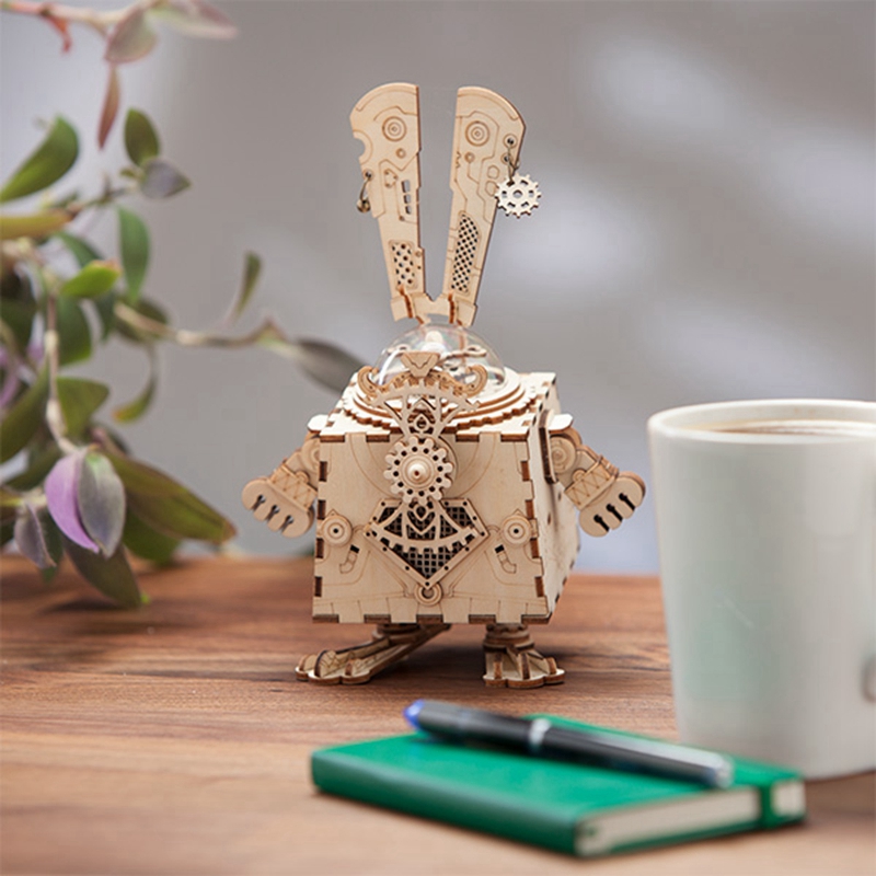 ROKR 3D Puzzle Steampunk Rabbit Wooden Building Toy Kit