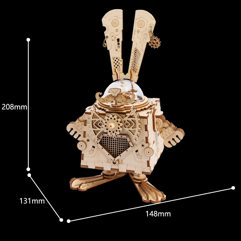 ROKR 3D Puzzle Steampunk Rabbit Wooden Building Toy Kit