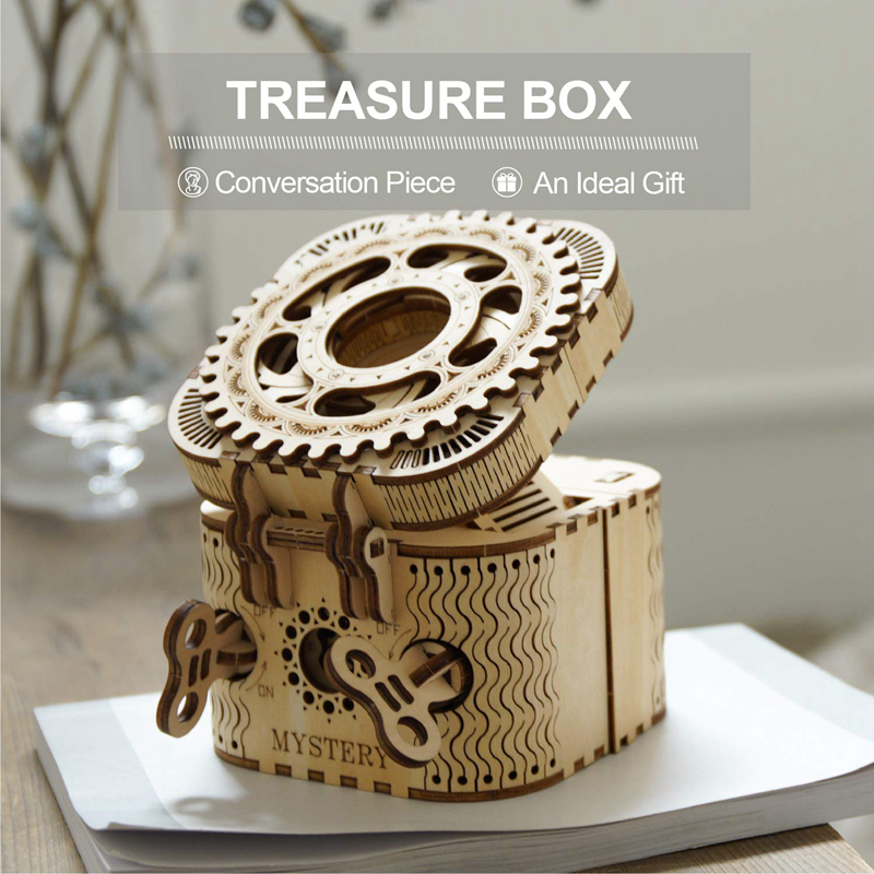 ROKR 3D Puzzle Treasure Box Spielzeugbausatz aus Holz