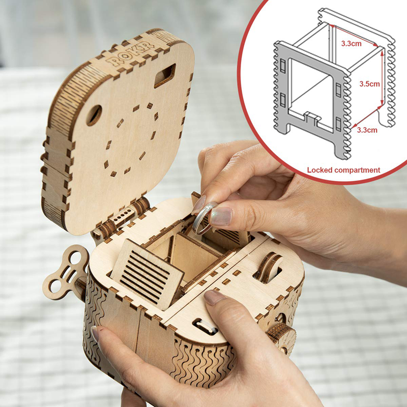 ROKR 3D Puzzle Treasure Box Spielzeugbausatz aus Holz