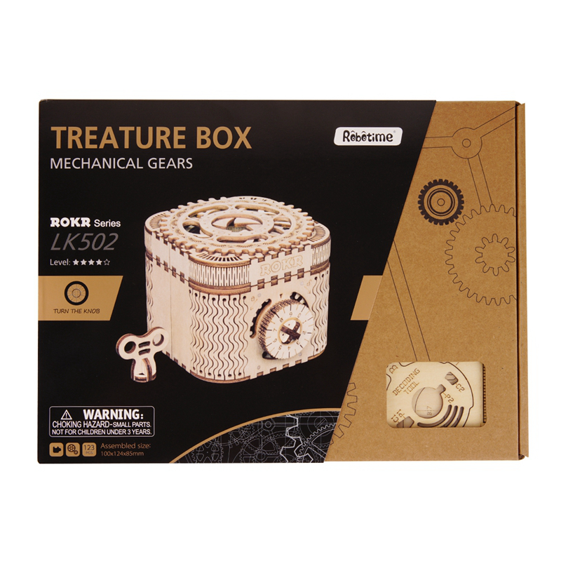 ROKR 3D Puzzle Treasure Box Spielzeugbausatz aus Holz