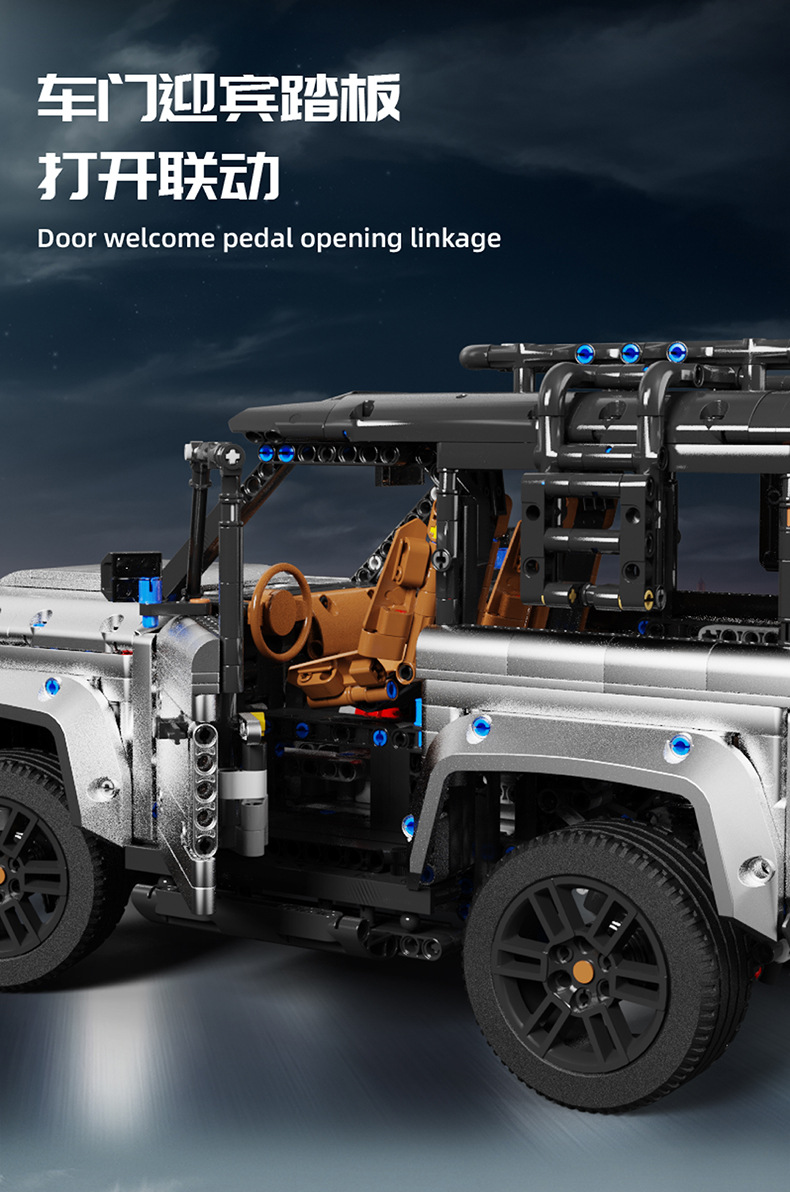 TGL T5034 Land Rover Serie de tecnología de vehículos todoterreno Juego de juguetes de bloques de construcción